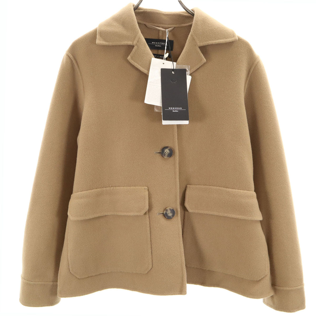 未使用 WEEKEND MaxMara ウィークエンドマックスマーラ ウールジャケット 40 ベージュブラウン レディース