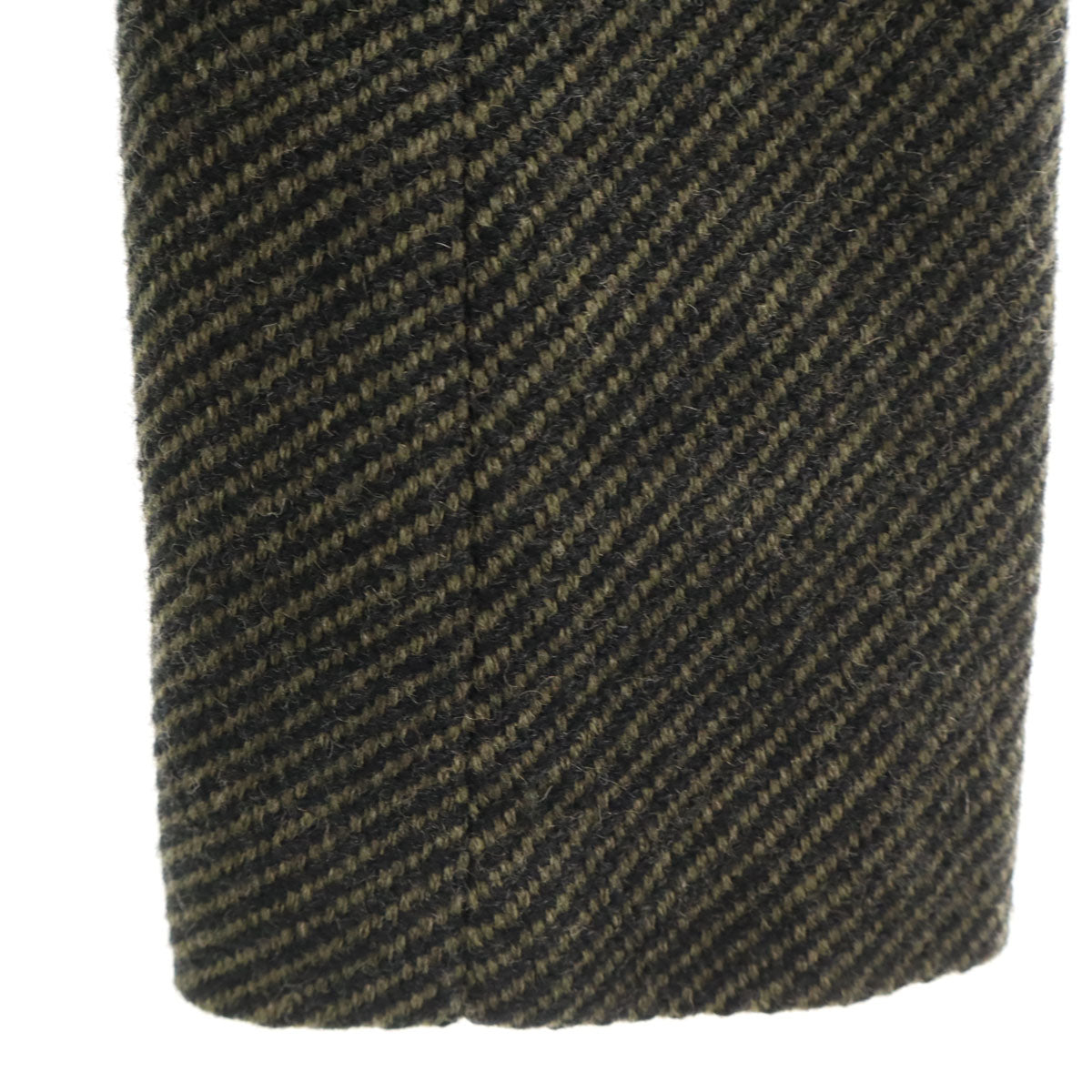 美品 Y's ワイズ 日本製 斜ストライプ柄 ショート丈 ウールジャケット 1 カーキ ヨウジヤマモト レディース