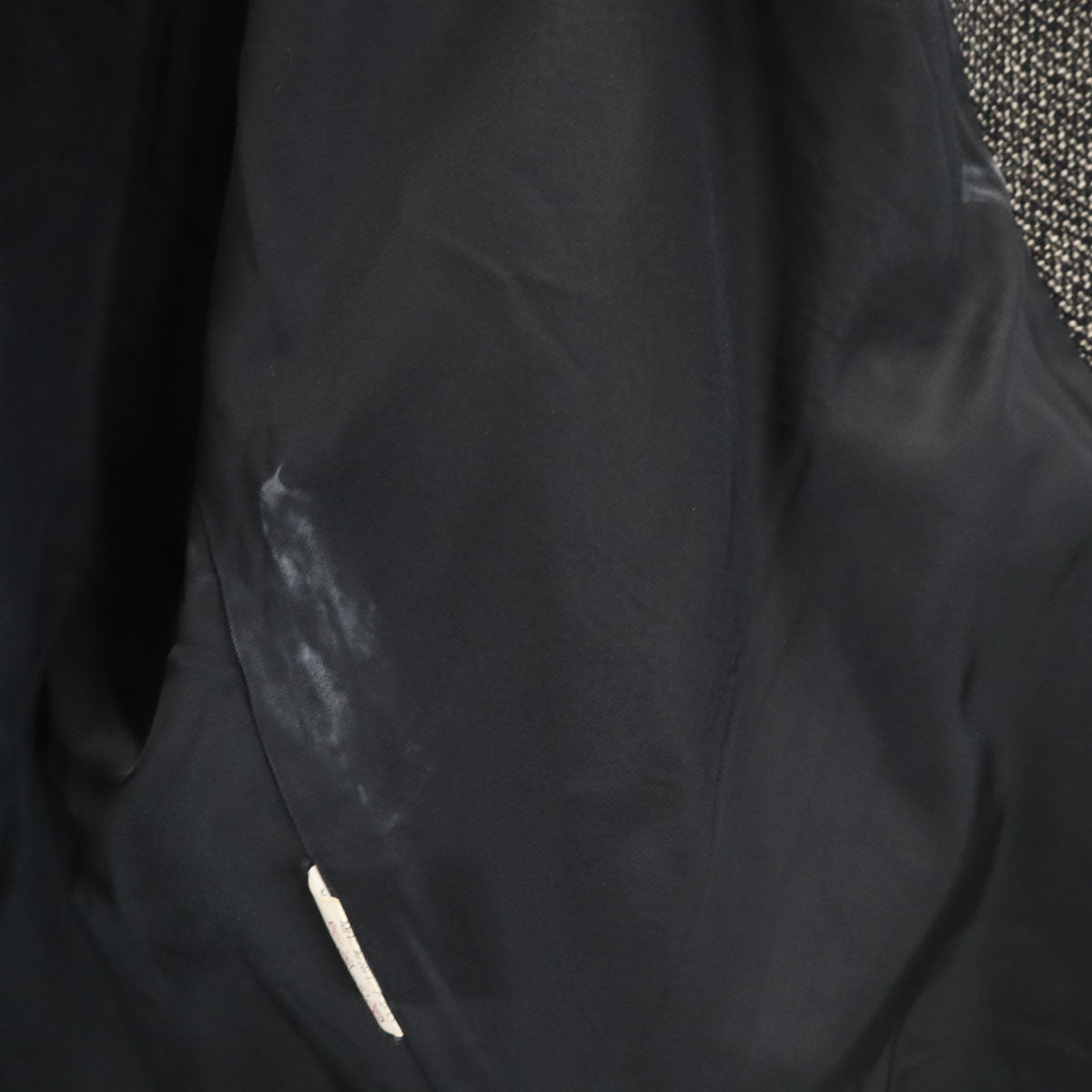 Y's ワイズ 80s ヴィンテージ 鹿革 レザー切替 ウール ステンカラーコート ブラック ヨウジヤマモト メンズ