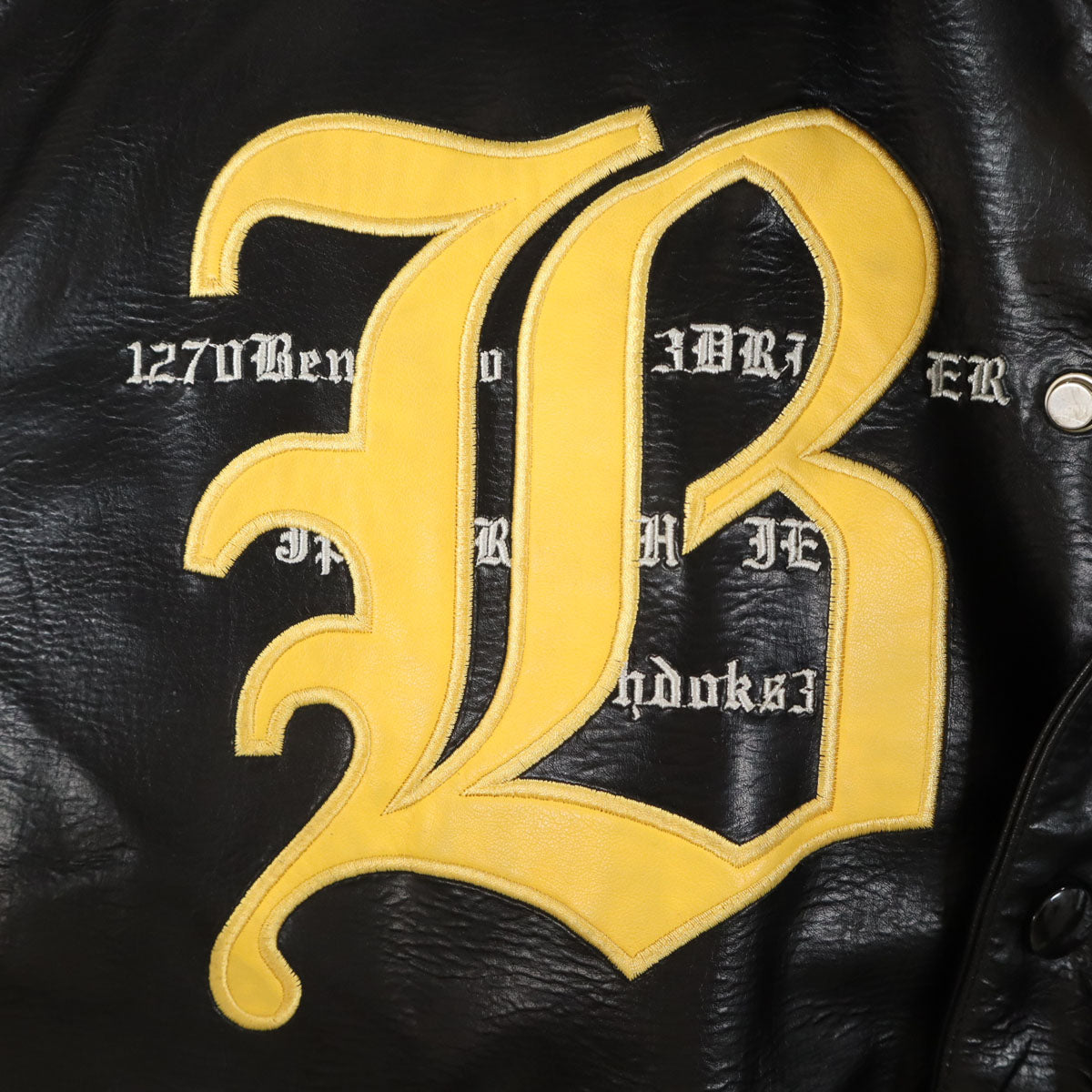 BENMY SHOWER 21AW Girls Don't Cry ガールズドントクライ コラボ バックエンジェル刺繍 フェイク レザージャケット 3 ブラック メンズ