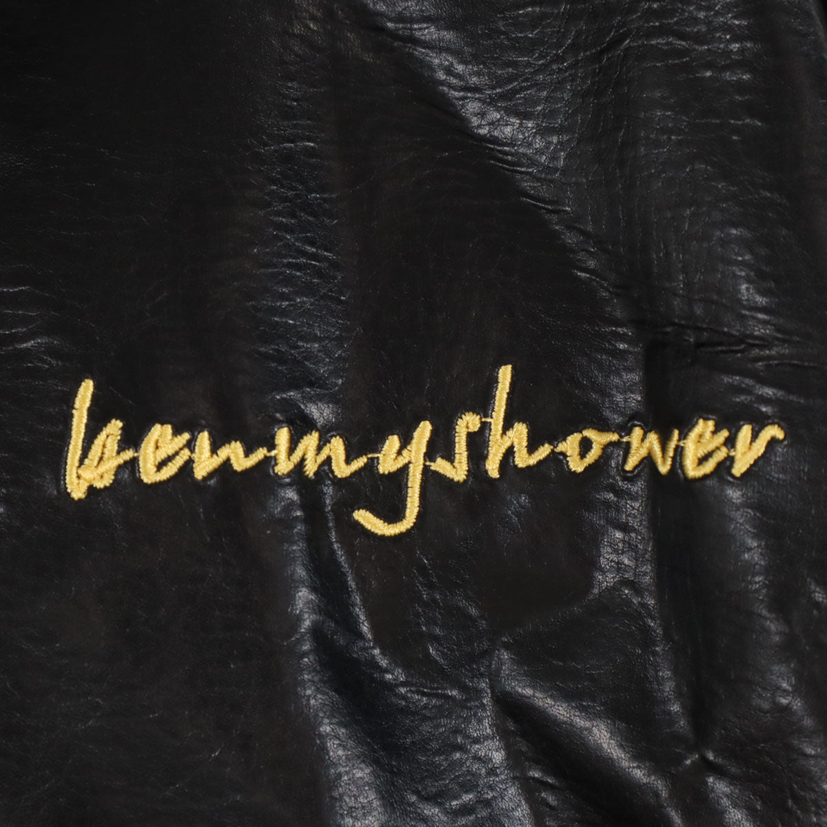 BENMY SHOWER 21AW Girls Don't Cry ガールズドントクライ コラボ バックエンジェル刺繍 フェイク レザージャケット 3 ブラック メンズ