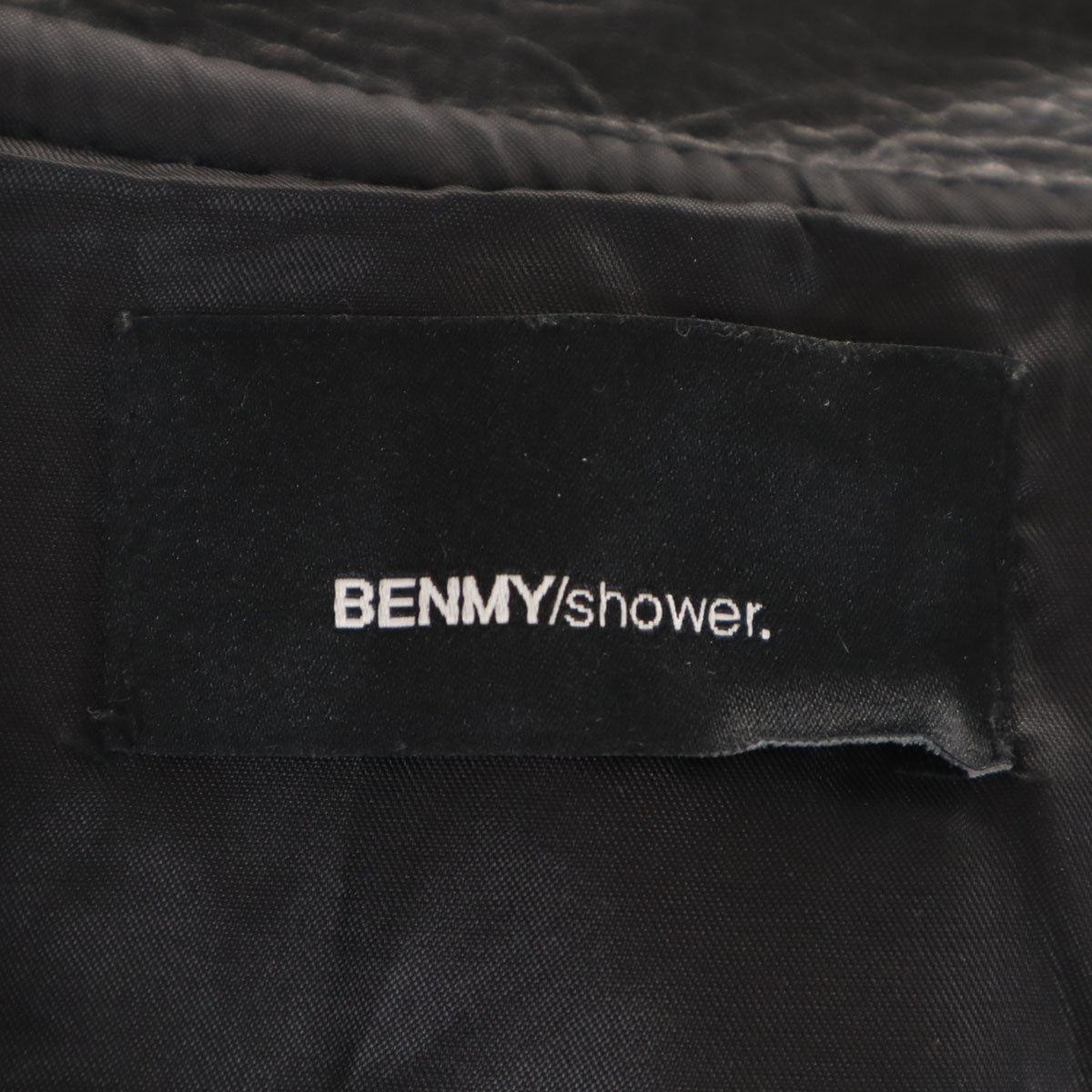 BENMY SHOWER 21AW Girls Don't Cry ガールズドントクライ コラボ バックエンジェル刺繍 フェイク レザージャケット 3 ブラック メンズ