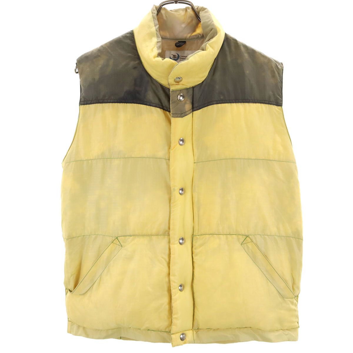 Crescent Down Works クレセントダウンワークス USA製 ダウンベスト S イエロー系 メンズ