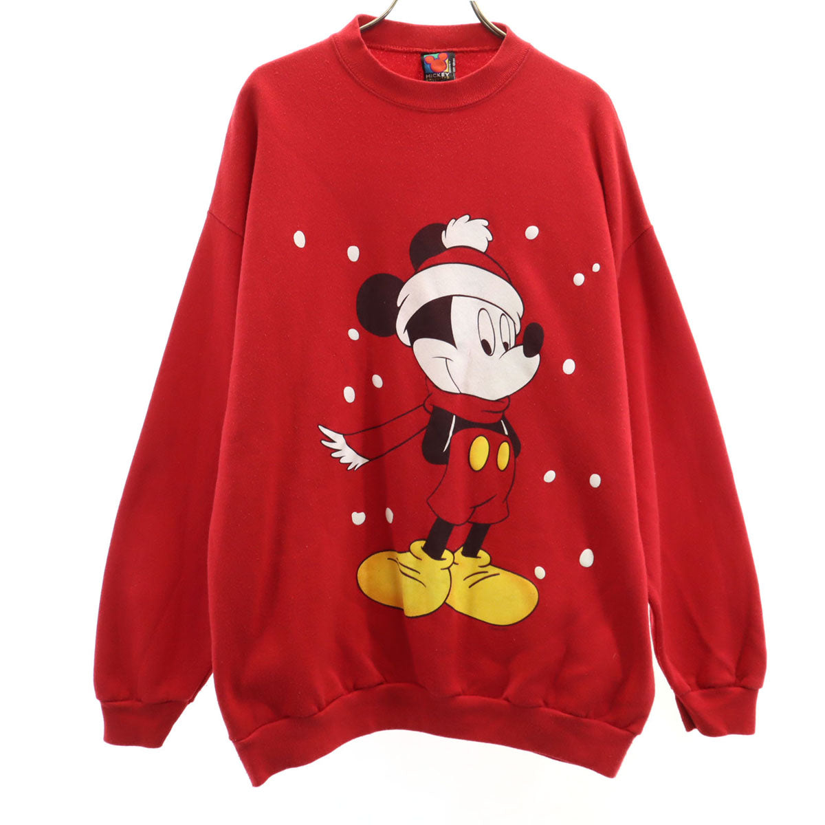 MICKEY UNLIMITED ミッキー アンリミテッド 90s オールド USA製 ミッキーマウス 長袖 トレーナー XL レッド スウェット ディズニー メンズ