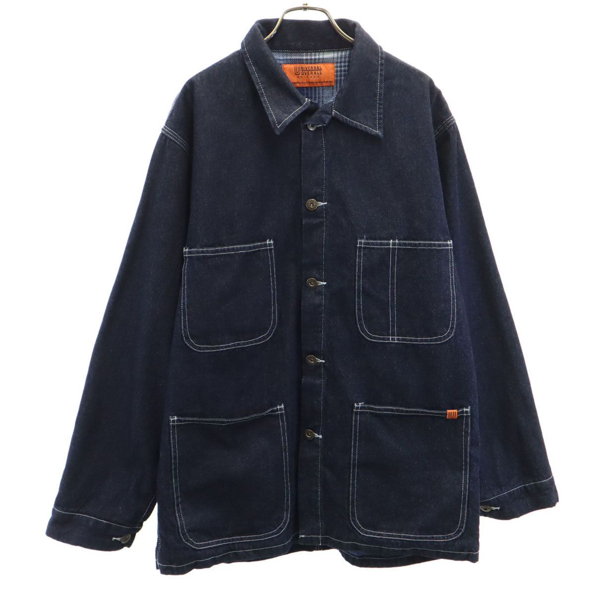 美品 UNIVERSAL OVERALL ユニバーサルオーバーオール カバーオール L ネイビー メンズ