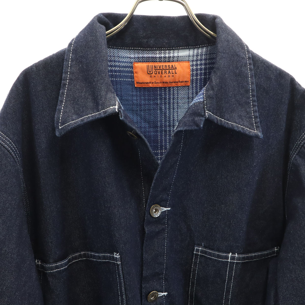 美品 UNIVERSAL OVERALL ユニバーサルオーバーオール カバーオール L ネイビー メンズ