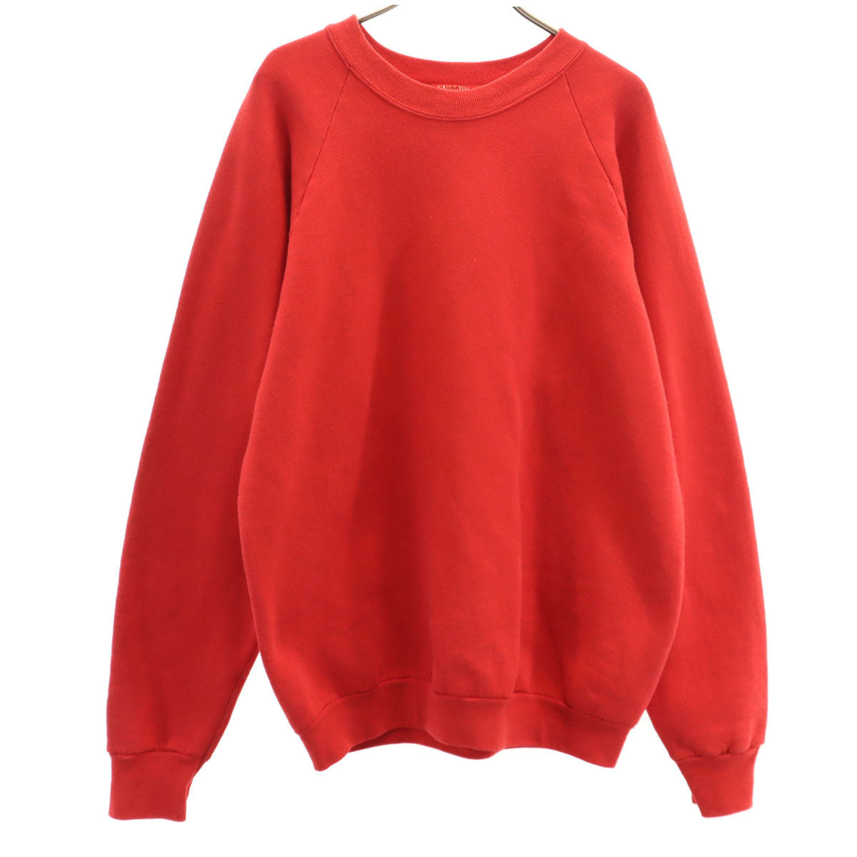 90s オールド 長袖 スウェット トレーナー レッド 無地 メンズ