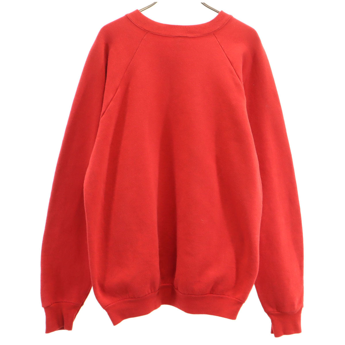 90s オールド 長袖 スウェット トレーナー レッド 無地 メンズ