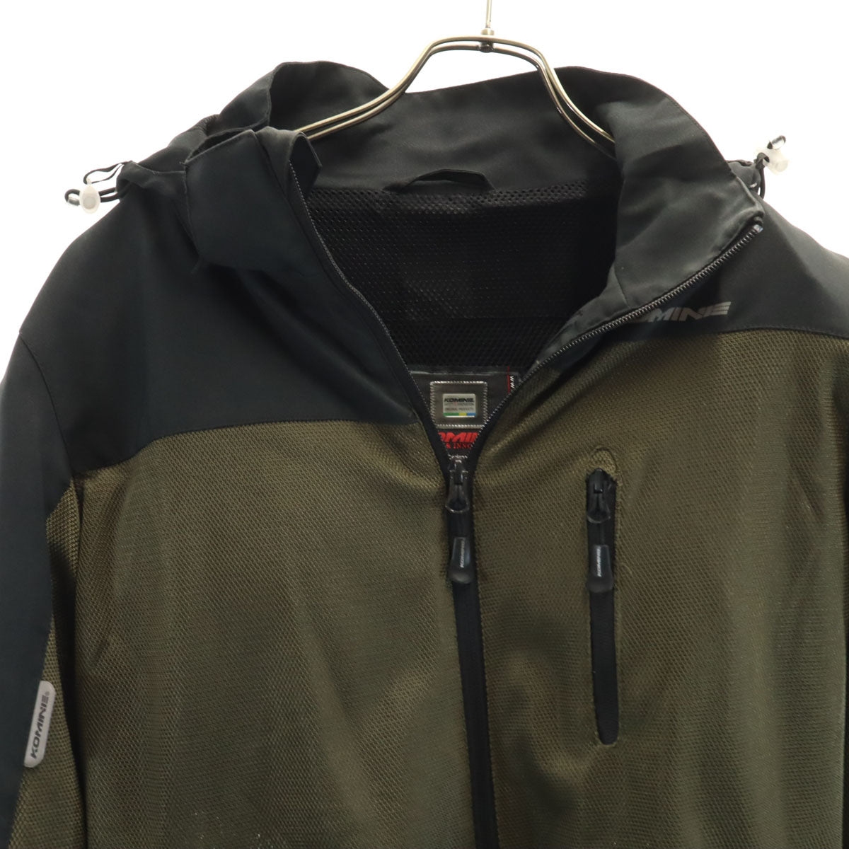 KOMINE コミネ バイク メッシュ ジャケット M オリーブ系 プロテクト CE規格 メンズ