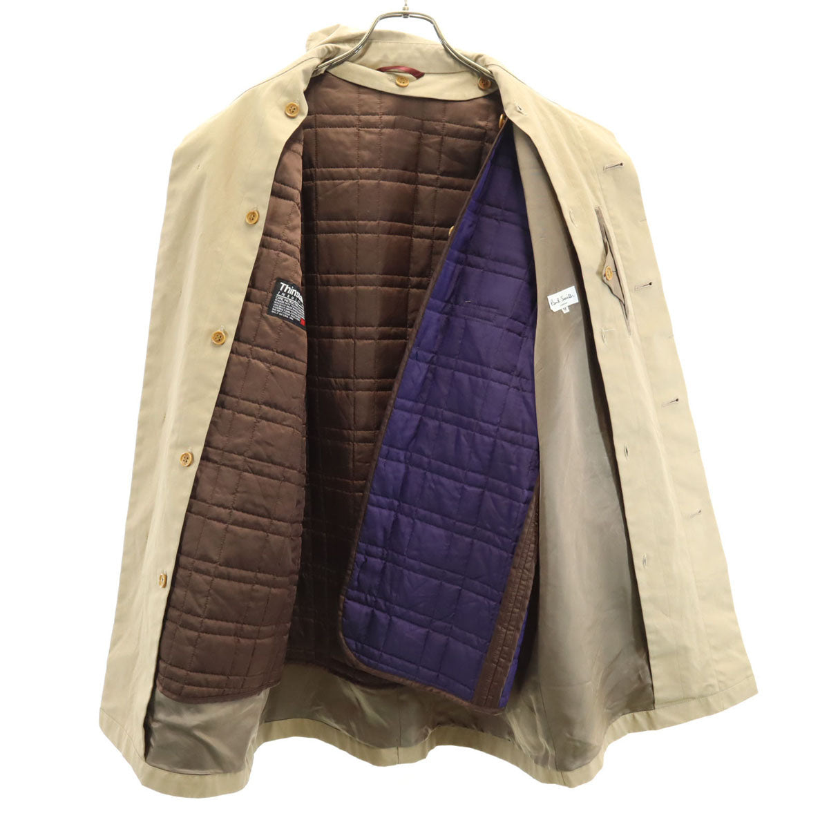 Paul Smith LONDON ポールスミスロンドン 日本製 ステンカラーコート M グレージュ ライナー付き メンズ