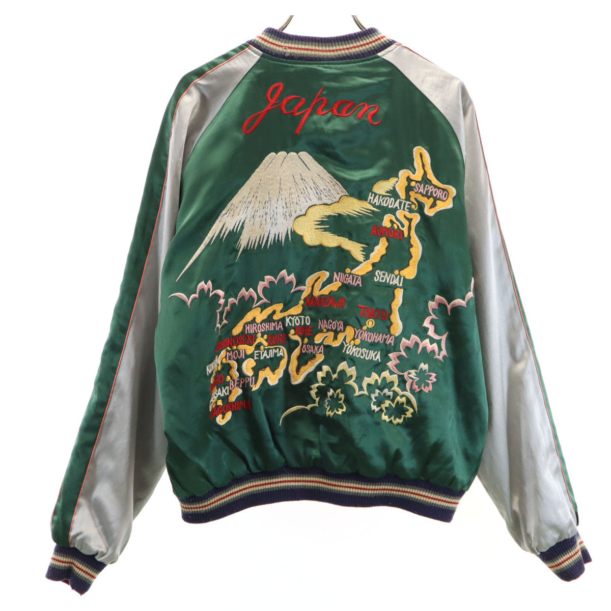 東洋TAILOR 東洋テイラー スカジャン M グリーン リバーシブル レディース