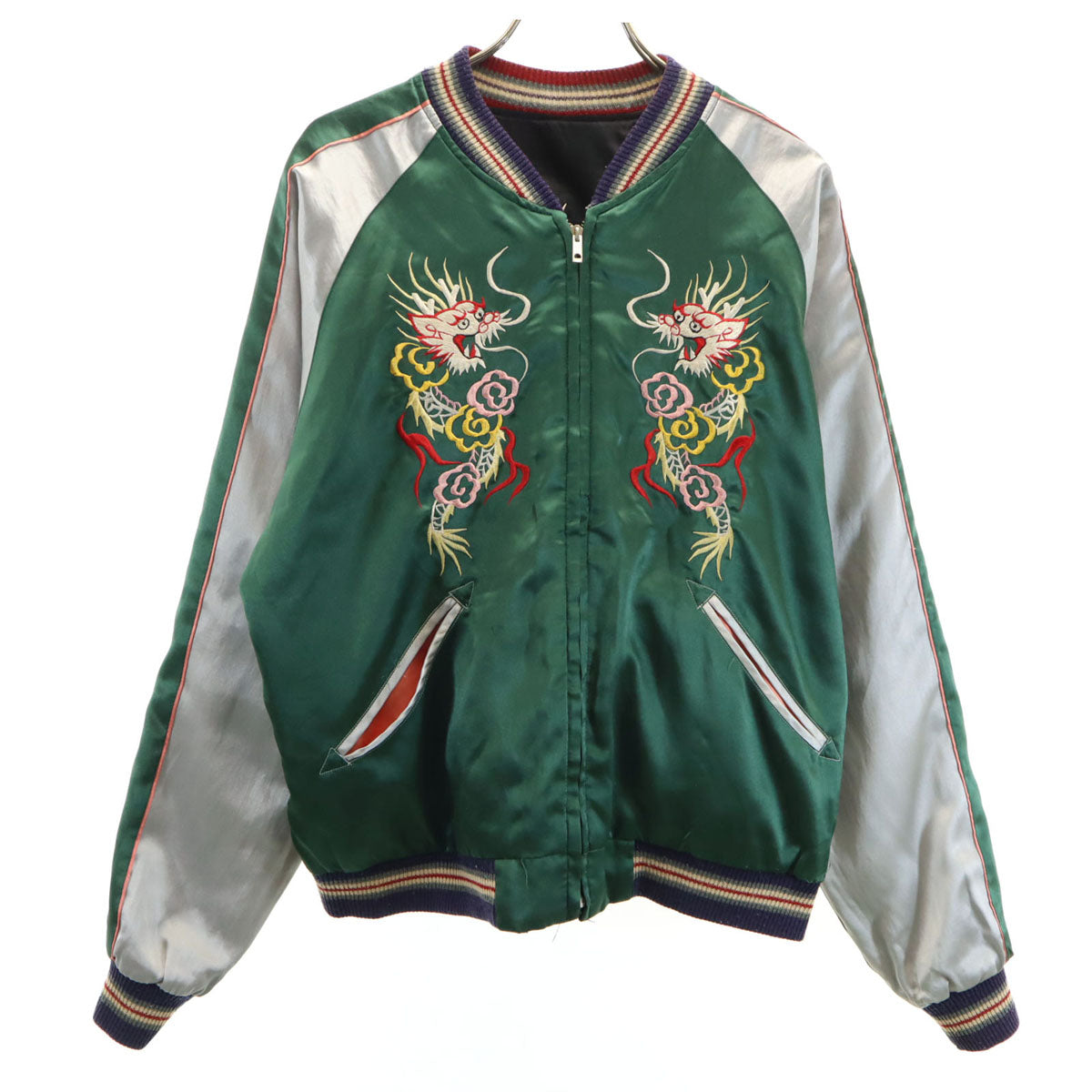 東洋TAILOR 東洋テイラー スカジャン M グリーン リバーシブル レディース