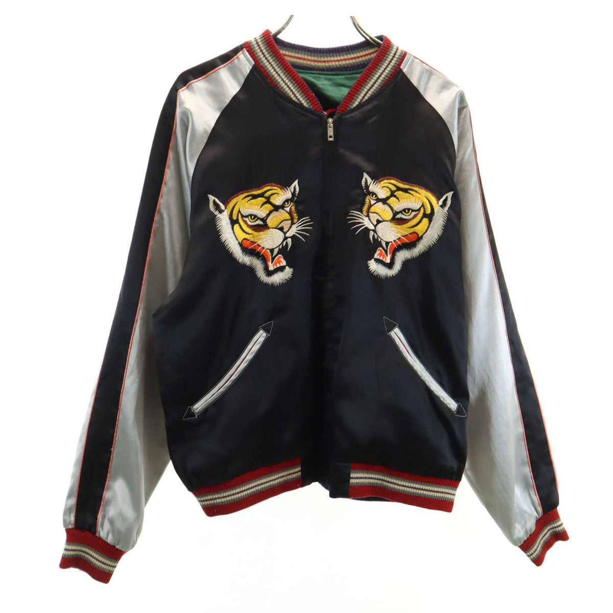 東洋TAILOR 東洋テイラー スカジャン M グリーン リバーシブル レディース