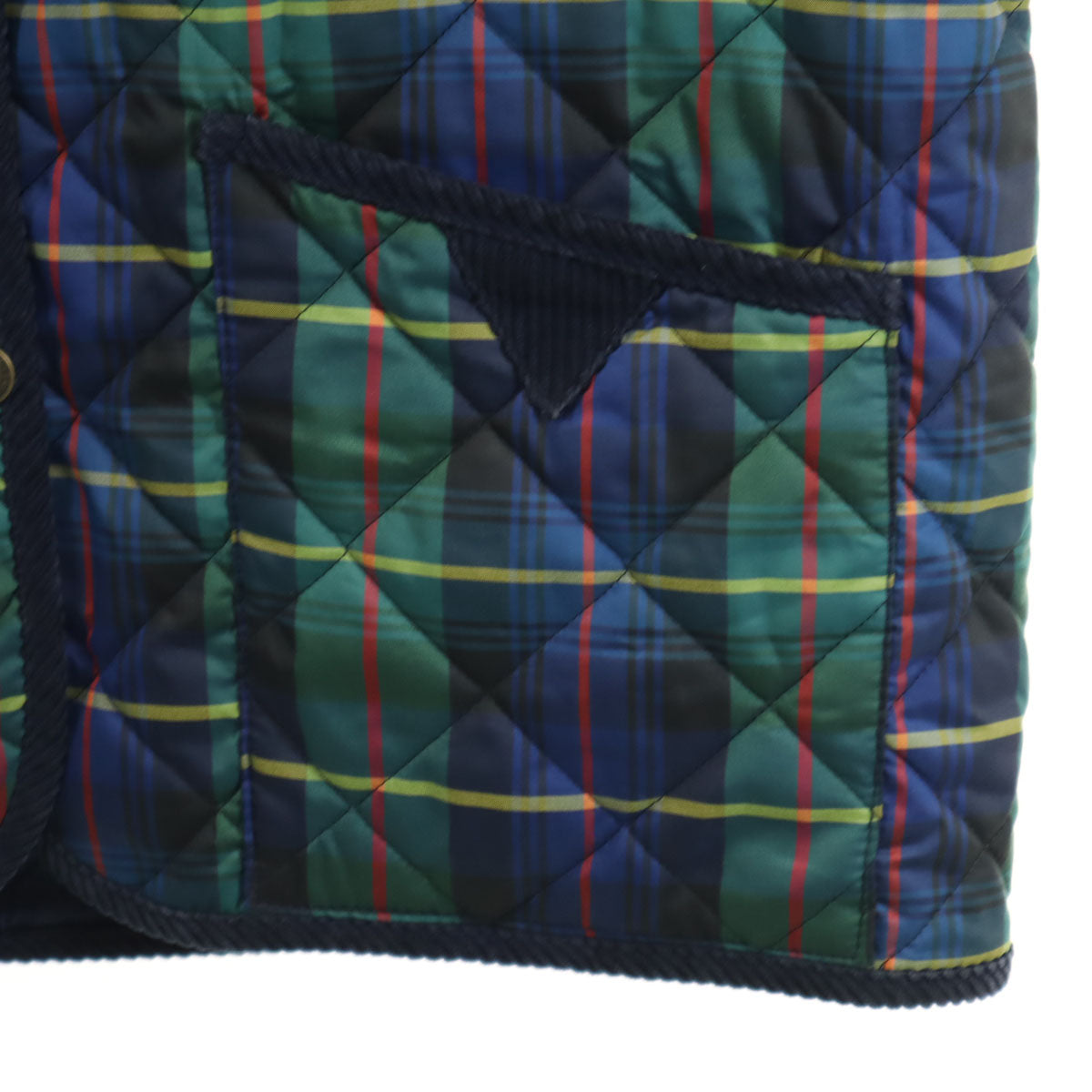 JOHN PARTRIDGE ジョン パートリッジ イングランド製 チェック キルティングジャケット S ネイビー レディース