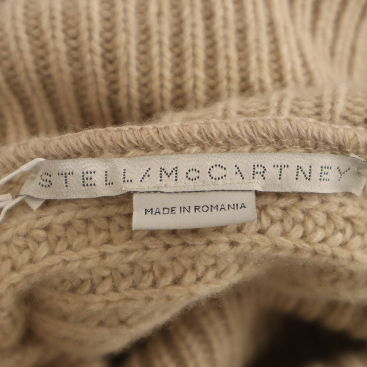 未使用 Stella McCartney ステラマッカートニー カシミヤブレンド 長袖 タートルネック セーター XS ベージュ ニット レディース