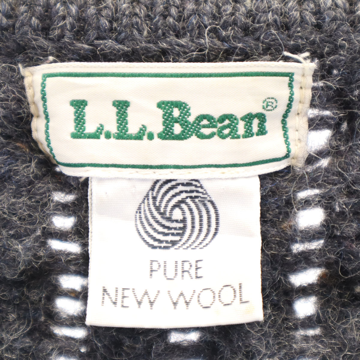 L.L.Bean エルエルビーン 80s アイルランド製 ヴィンテージ 長袖 Vネック ニットカーディガン L チャコールグレー アウトドア レディース
