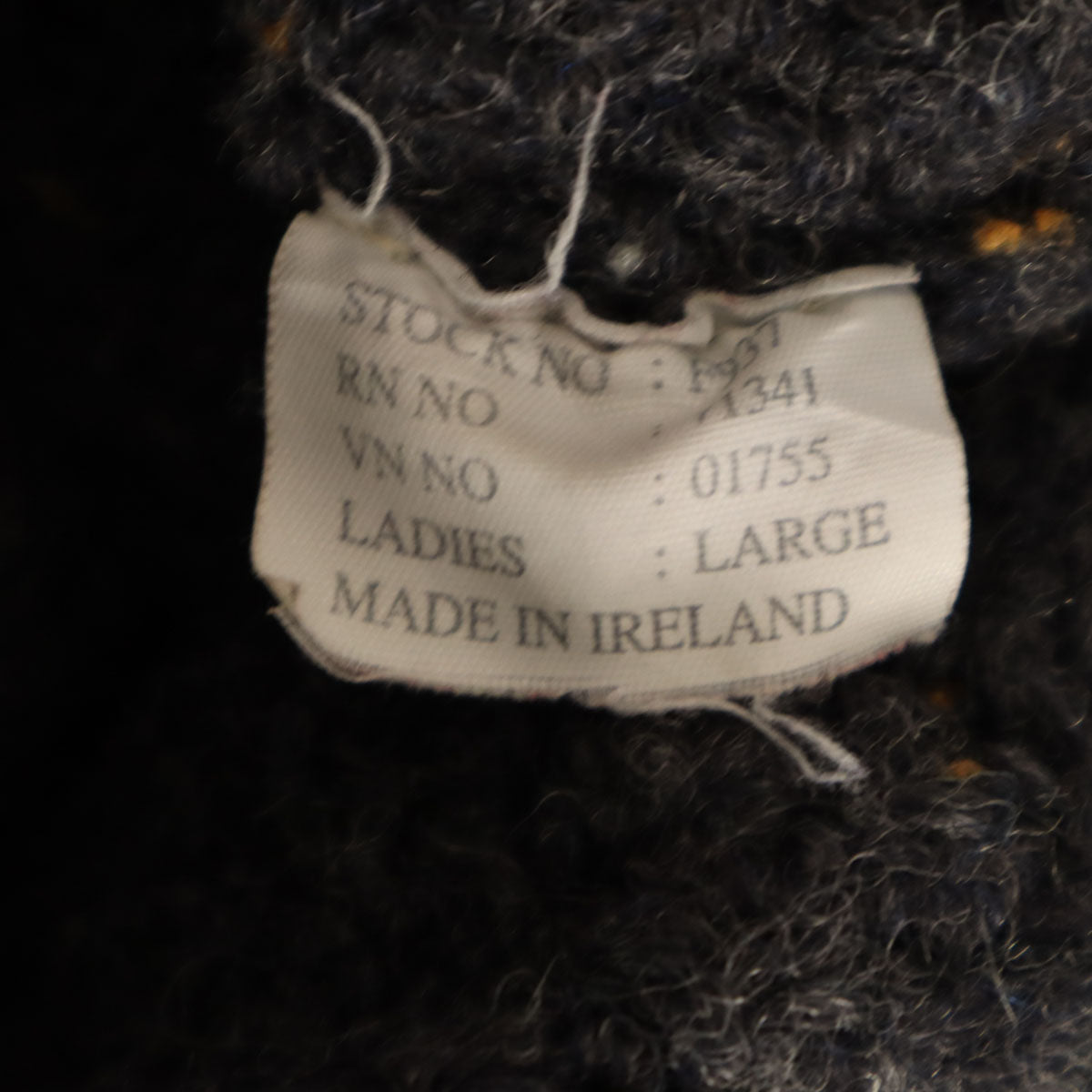 L.L.Bean エルエルビーン 80s アイルランド製 ヴィンテージ 長袖 Vネック ニットカーディガン L チャコールグレー アウトドア レディース