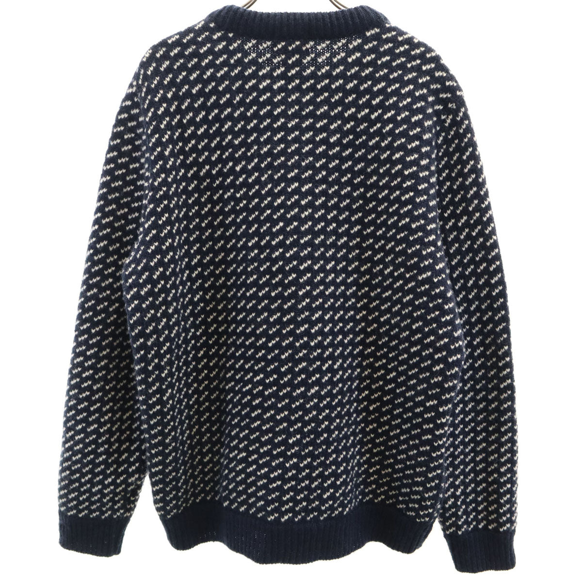 L.L.Bean エルエルビーン バーズアイ 総柄 長袖 セーター M ネイビー ニット アウトドア メンズ