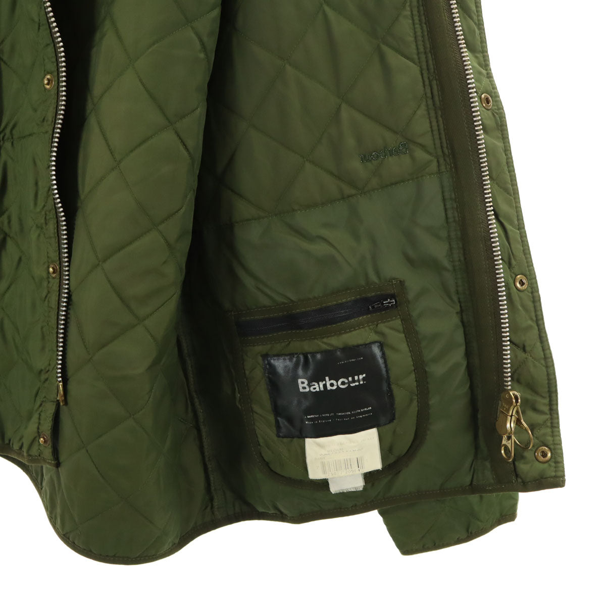 Barbour バブアー キルティングジャケット M カーキ メンズ