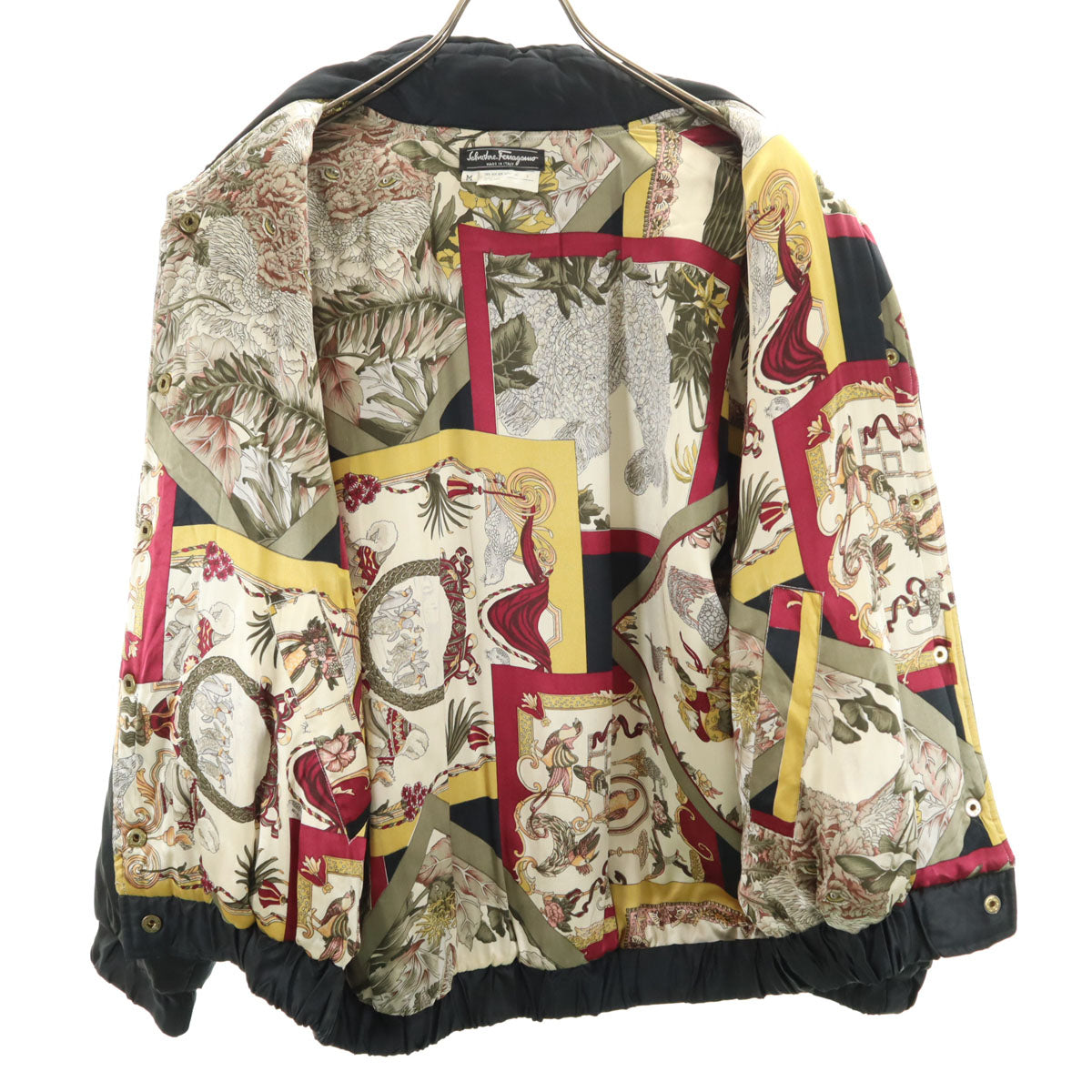 SalvatoreFerragamo サルバトーレフェラガモ 90s イタリア製 オールド シルク ジャケット M ブラック レディース