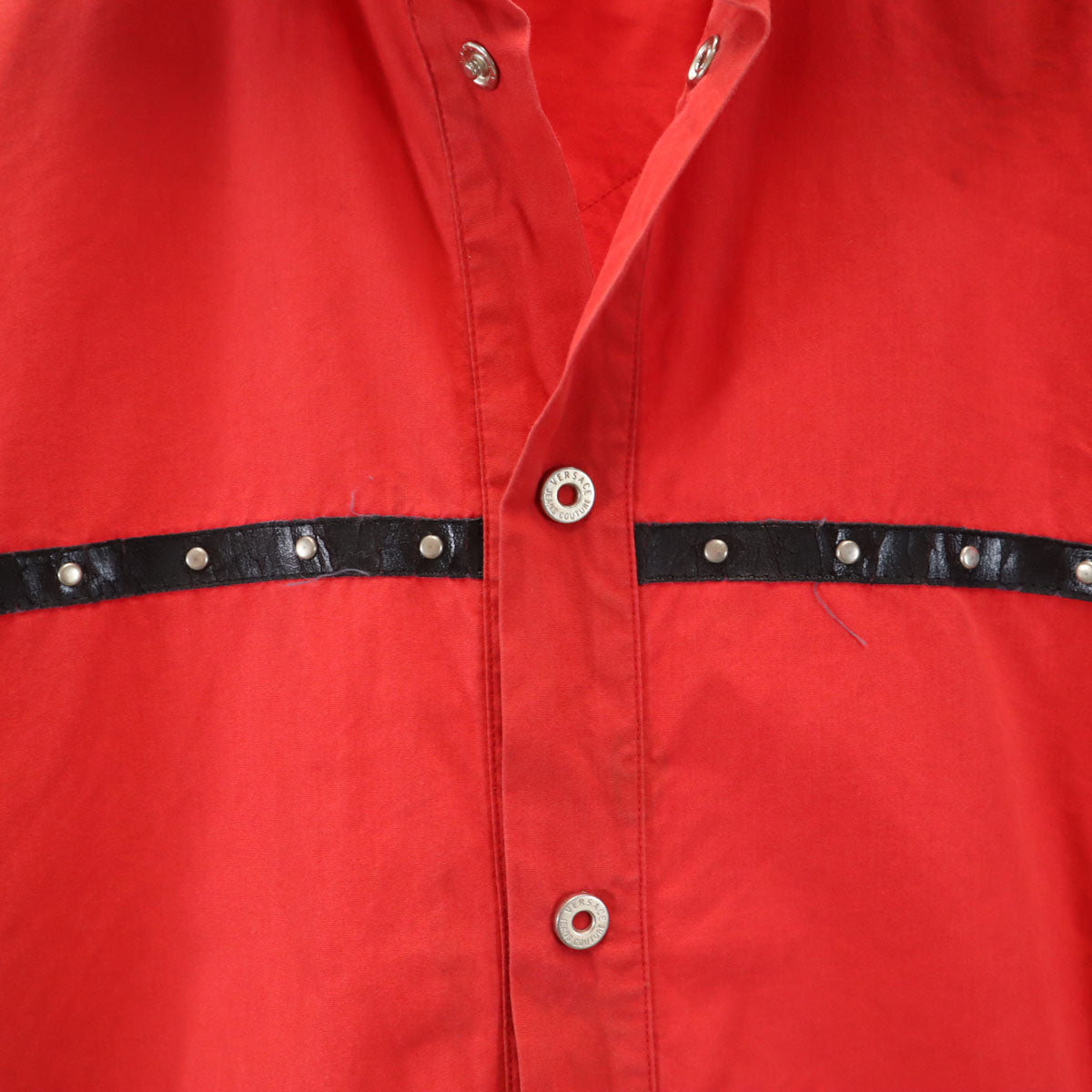 VERSACE JEANS COUTURE ヴェルサーチ ジーンズ クチュール 長袖 シャツ M レッド メンズ