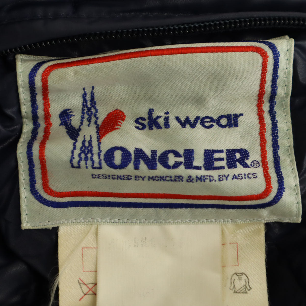 MONCLER モンクレール 80s ヴィンテージ アシックス ダウンジャケット L ネイビー リバーシブル レディース
