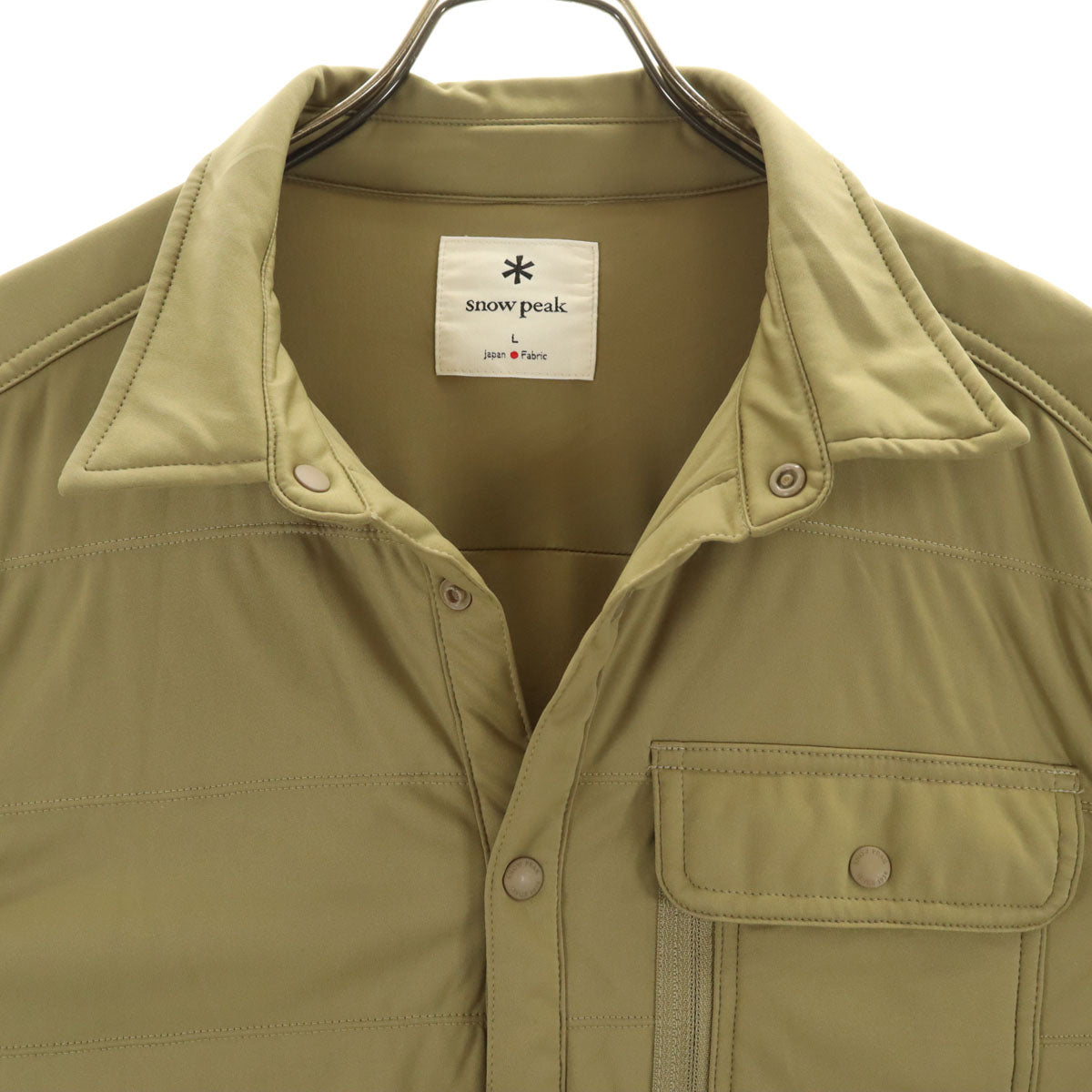snowpeak スノーピーク 長袖 シャツ L カーキ 薄中綿入り メンズ
