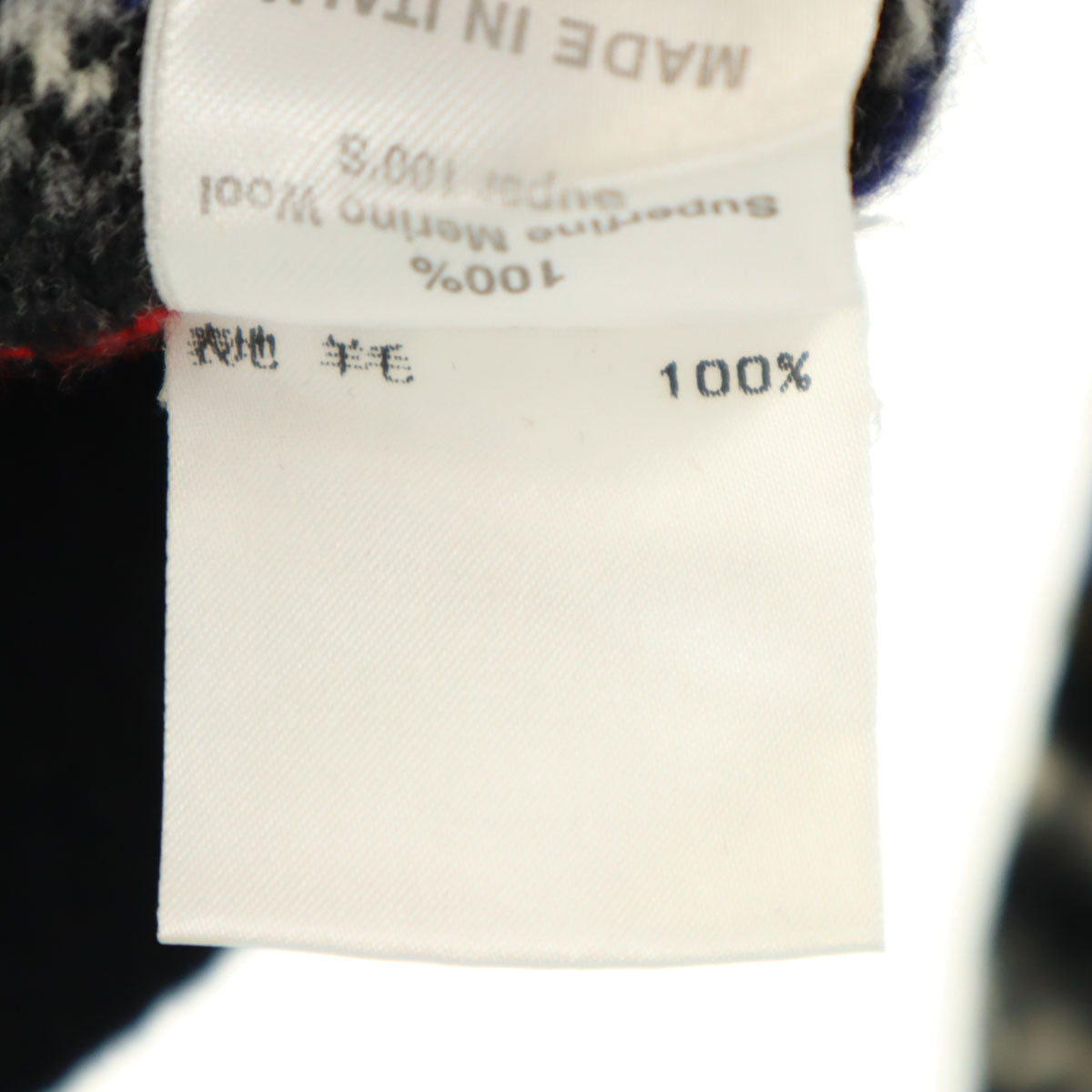 GEMMA.H UOMO ジャンマアッカウォモ イタリア製 ウール 総柄 長袖 Vネック セーター L ブラック系 ニット ドクロ メンズ