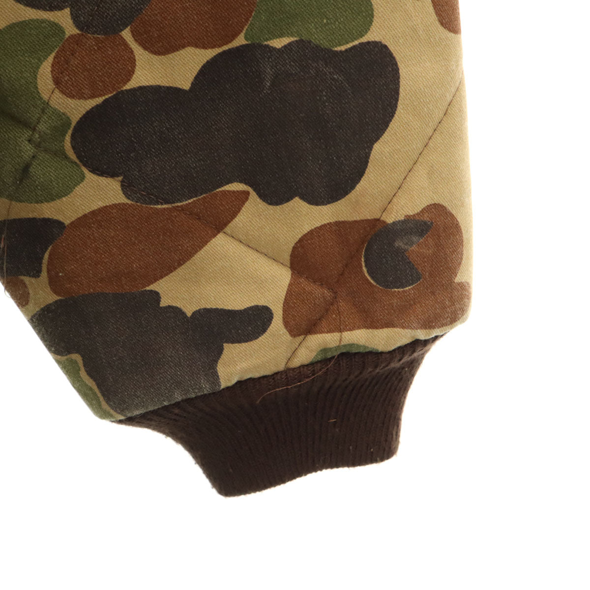 GOLDEN RETRIEVER 80s 90s オールド カモフラ柄 ミリタリー キルティングジャケット カーキ 迷彩 メンズ