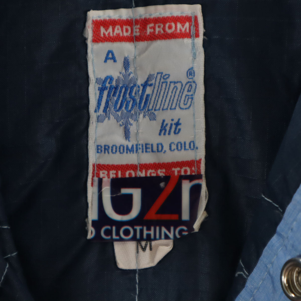 frostline kit 70s ヴィンテージ 長袖 中綿 シャツ M ブルー系 メンズ