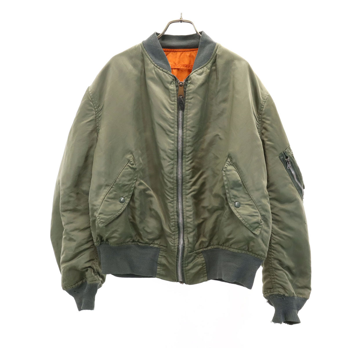 ALPHA アルファ 90s USA製 MA-1 オールド フライトジャケット XL カーキ メンズ