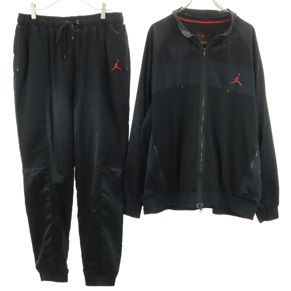AIR JORDAN エアジョーダン メッシュ ジャケット 上下 セットアップ XL/L ブラック NIKE ナイキ メンズ