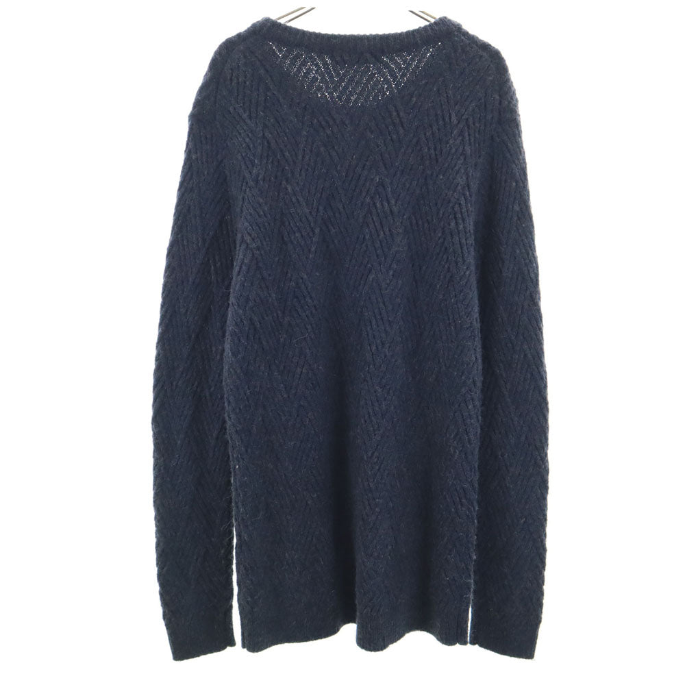 nano universe ナノユニバース 長袖 ロング セーター L ネイビー ニット レディース