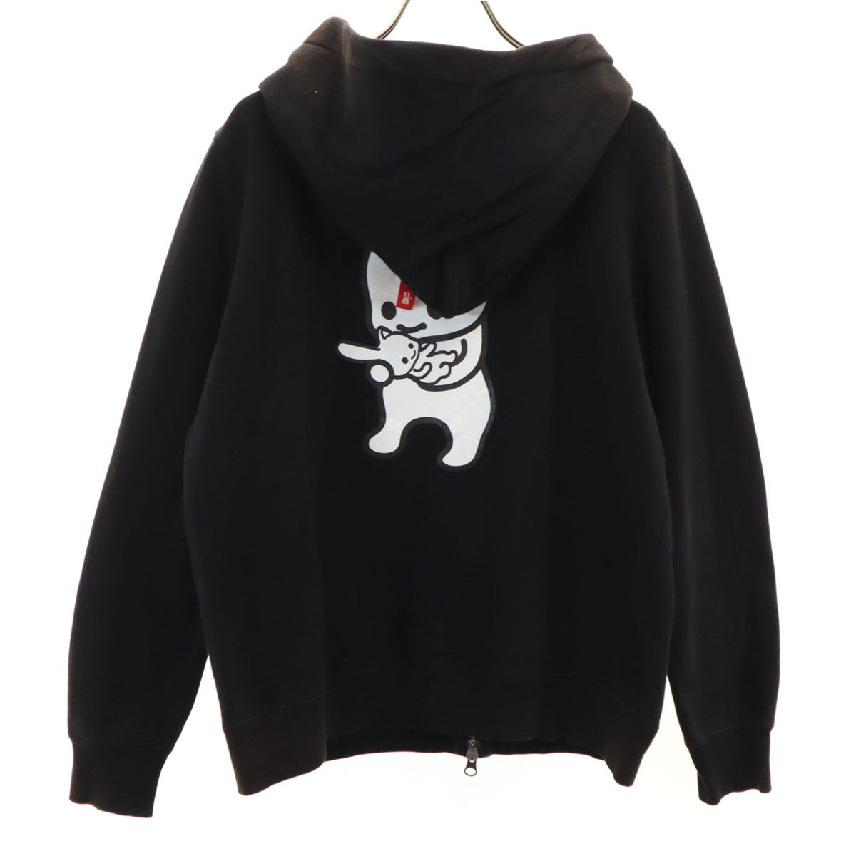 CUNE キューン バックプリント 長袖 スウェット ジップパーカー M ブラック レディース