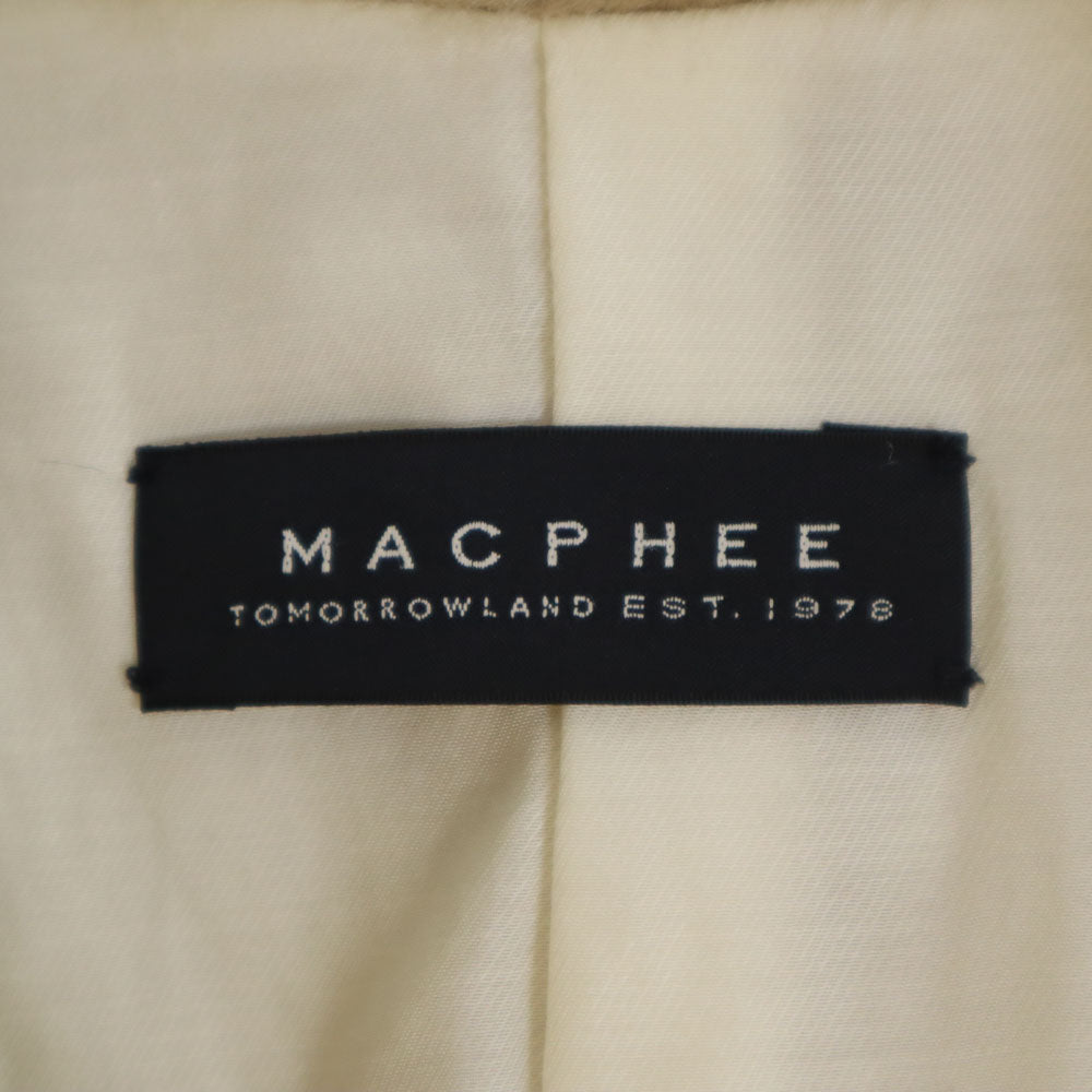 MACPHEE マカフィー フェイク ファーベスト 36 アッシュベージュ レディース
