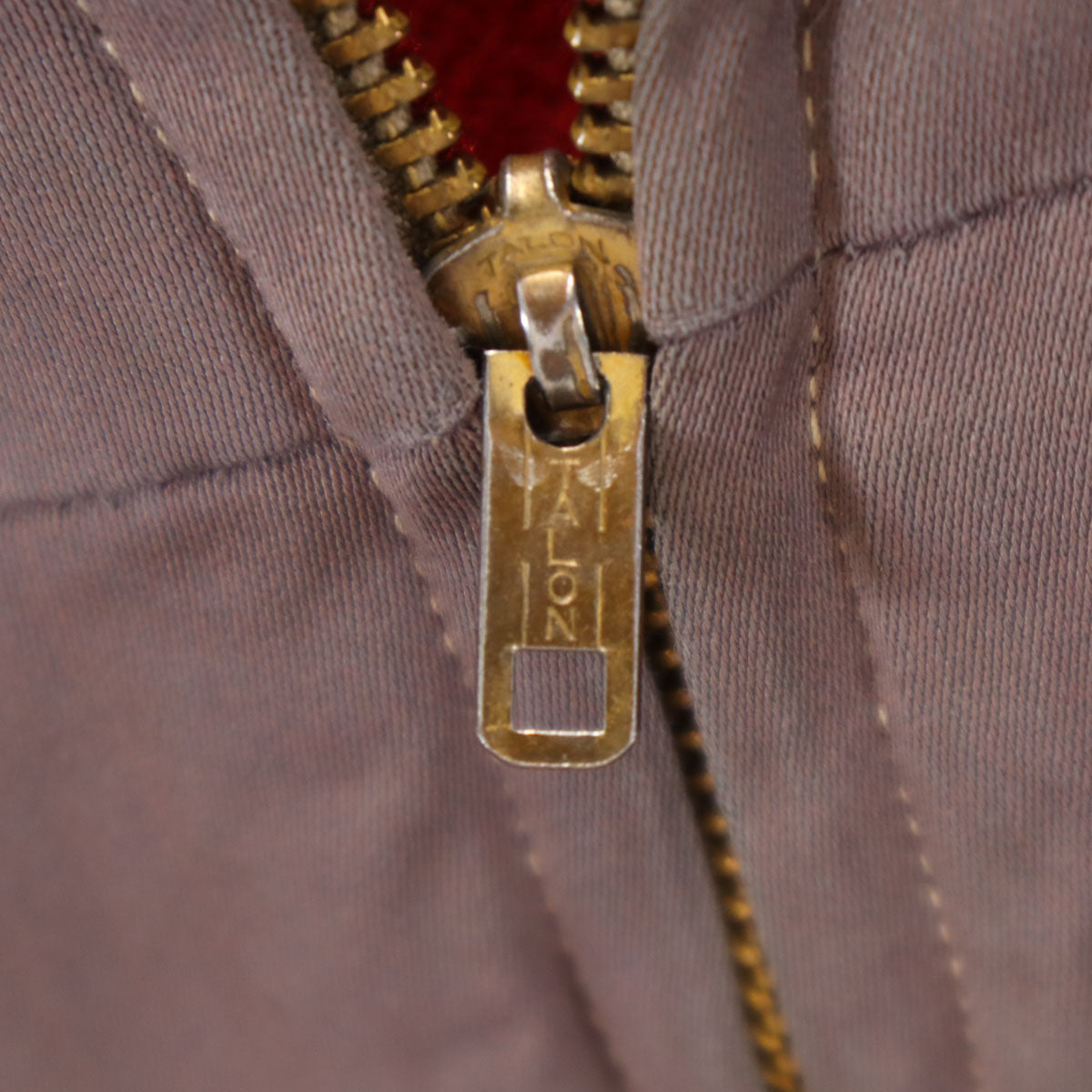 60s ヴィンテージ ギャバジャン リバーシブル ジャケット 小豆色 TALONジップ レディース