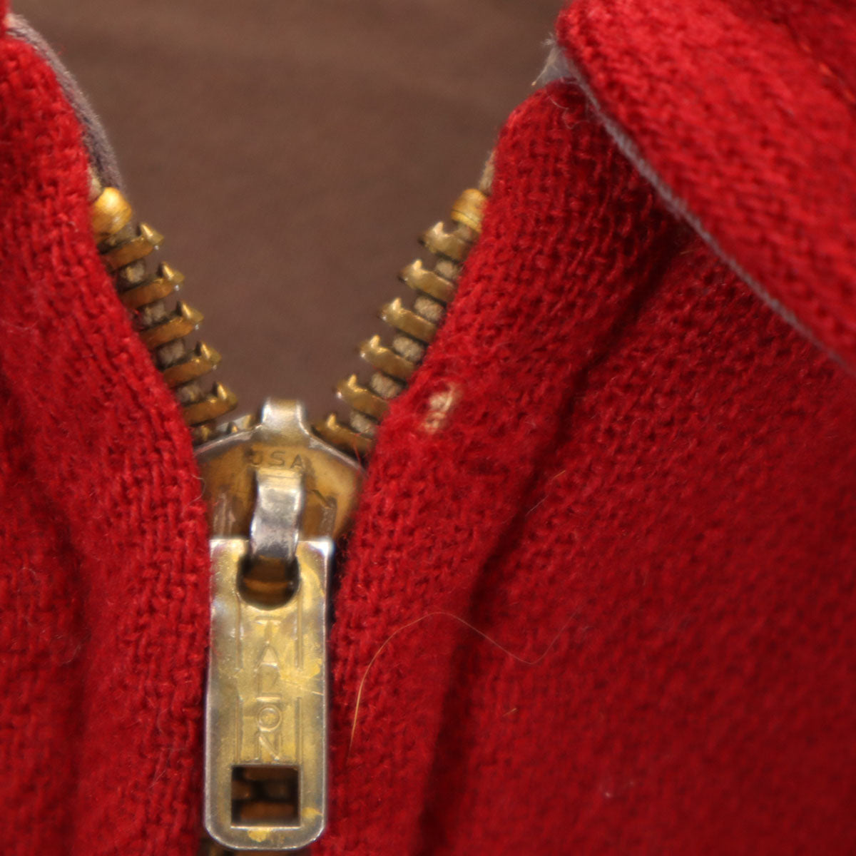 60s ヴィンテージ ギャバジャン リバーシブル ジャケット 小豆色 TALONジップ レディース