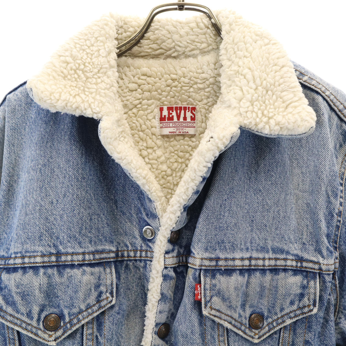 Levi's リーバイス 80s USA製 ヴィンテージ デニムジャケット 38R ブルー 裏ボア メンズ
