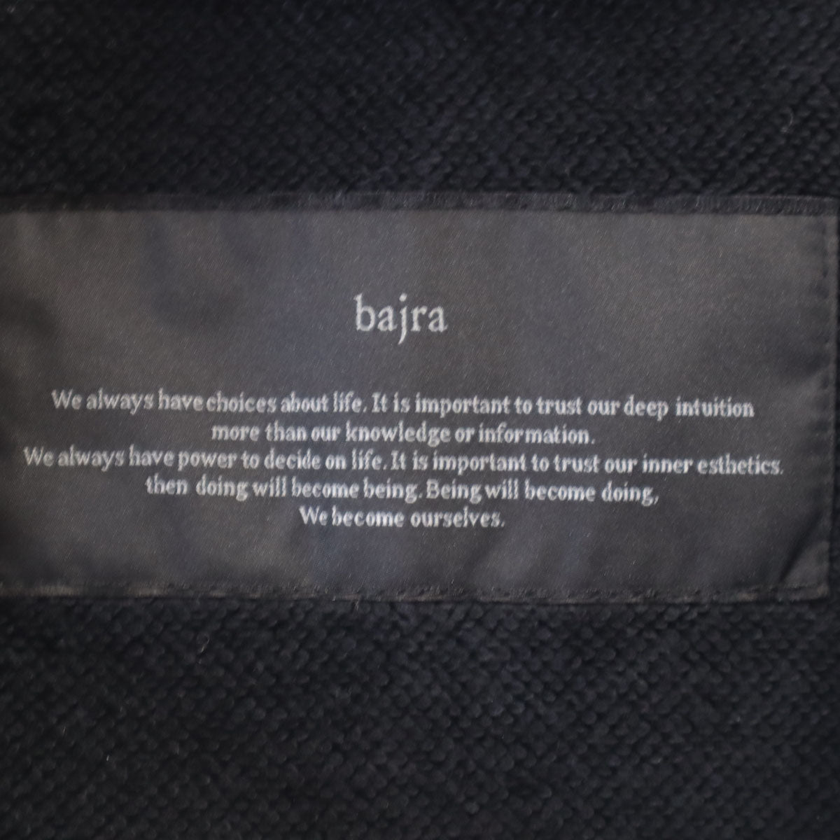 bajra バジュラ 日本製 パイル ジップジャケット 2 ブラック メンズ