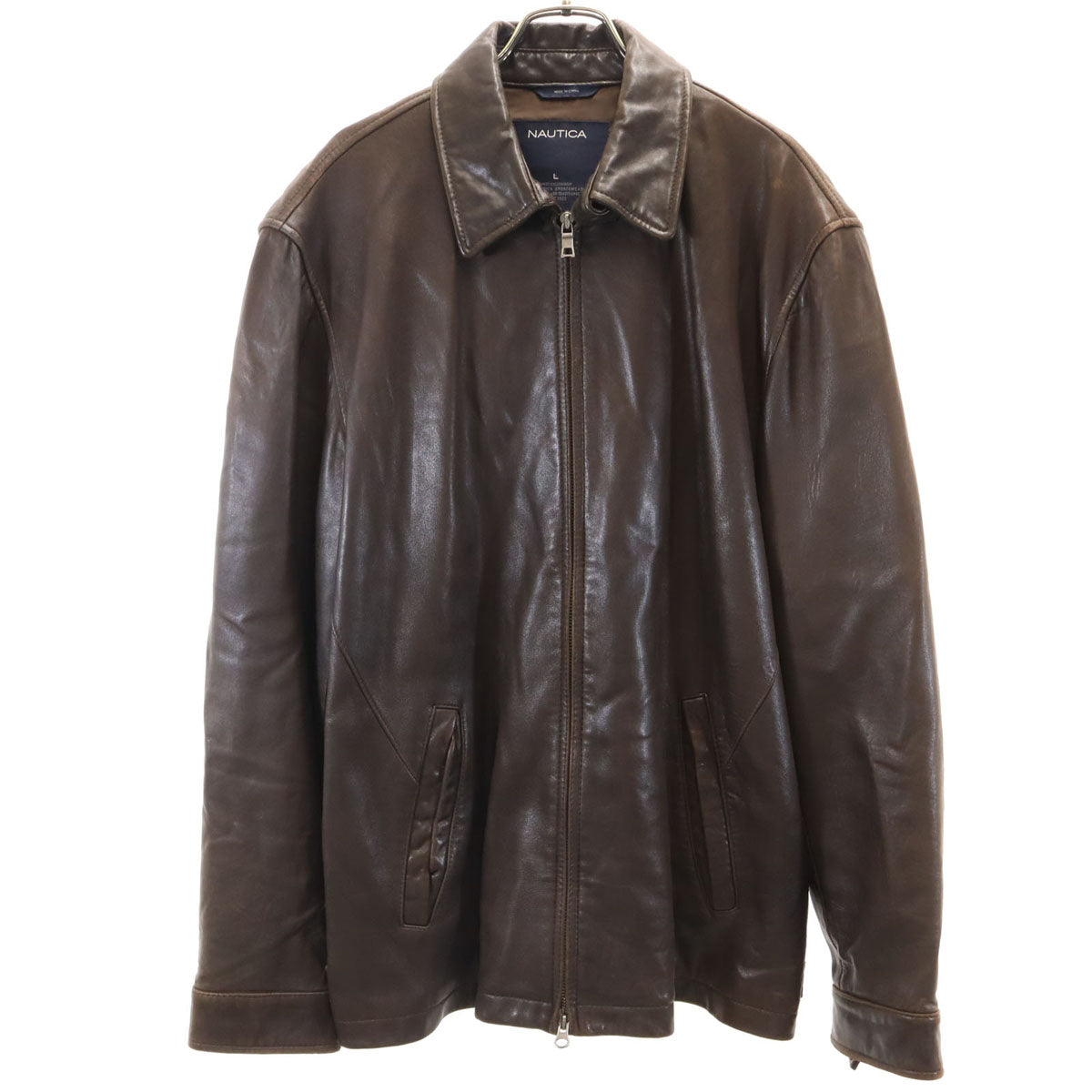 NAUTICA ノーティカ レザージャケット L ブラウン メンズ