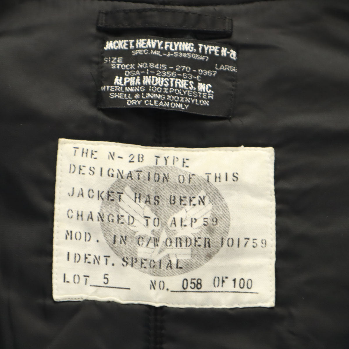 ALPHA INDUSTRIES INC アルファインダストリーズ フライトジャケット L ブラック メンズ