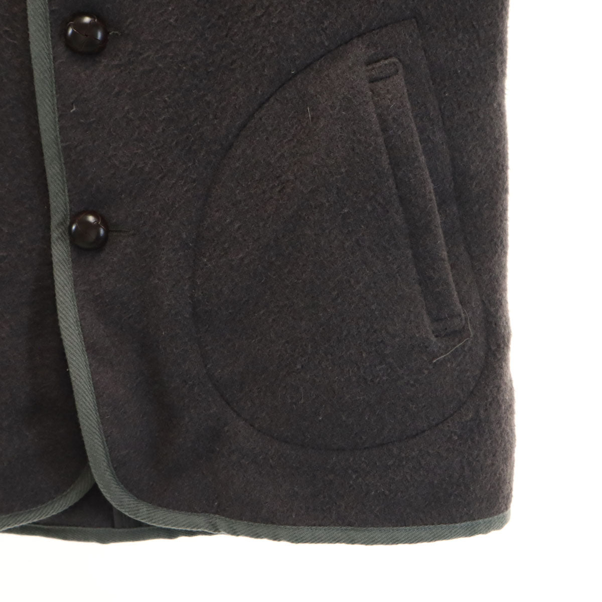 Danton ダントン 日本製 ウールモッサ シングルフード ジャケット 36 チャコールグレー レディース