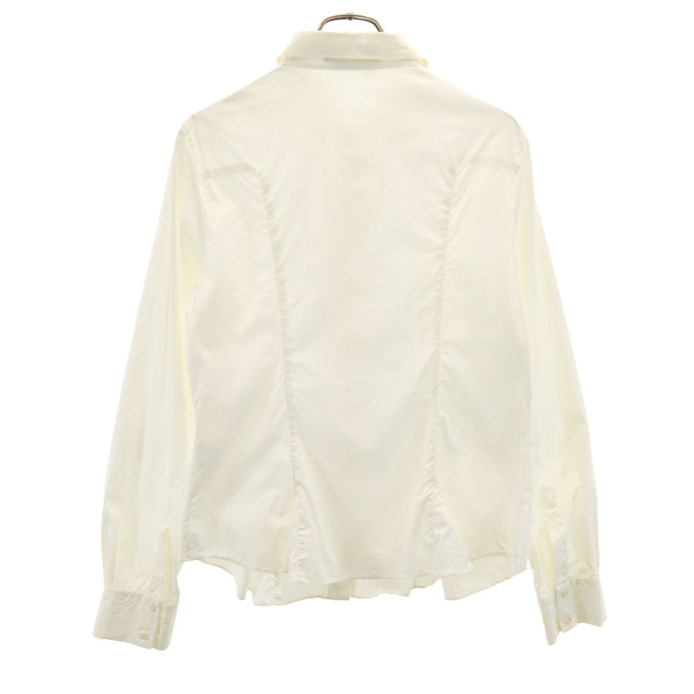 SalvatoreFerragamo サルバトーレフェラガモ イタリア製 長袖 ボタンダウンシャツ 46 ホワイト レディース