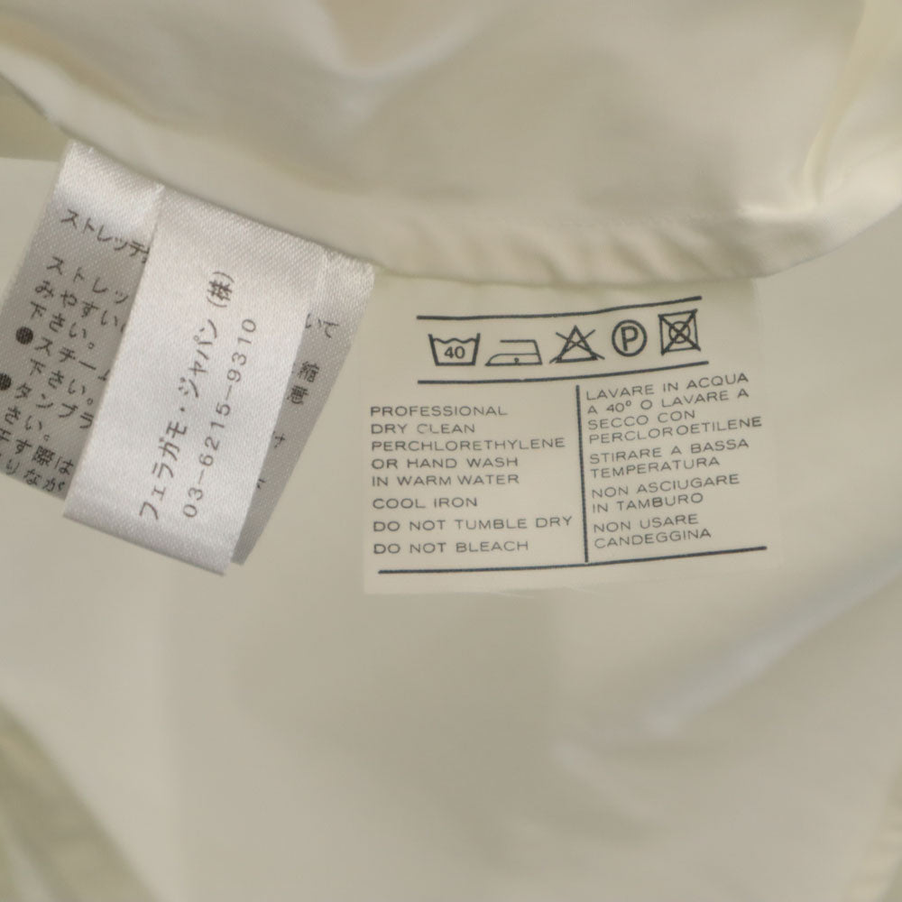 SalvatoreFerragamo サルバトーレフェラガモ イタリア製 長袖 ボタンダウンシャツ 46 ホワイト レディース