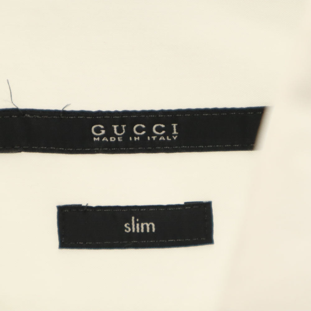 GUCCI グッチ イタリア製 長袖 ボタンダウンシャツ 42 ホワイト メンズ