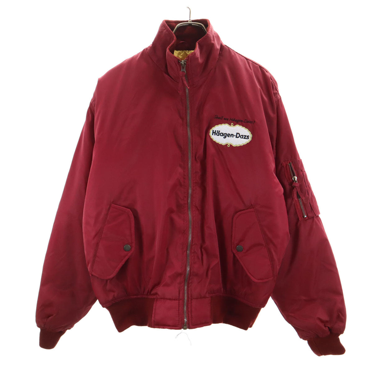 H_agen-Dazs ハーゲンダッツ スタッフ ブルゾン レッド系 中綿 企業モノ メンズ