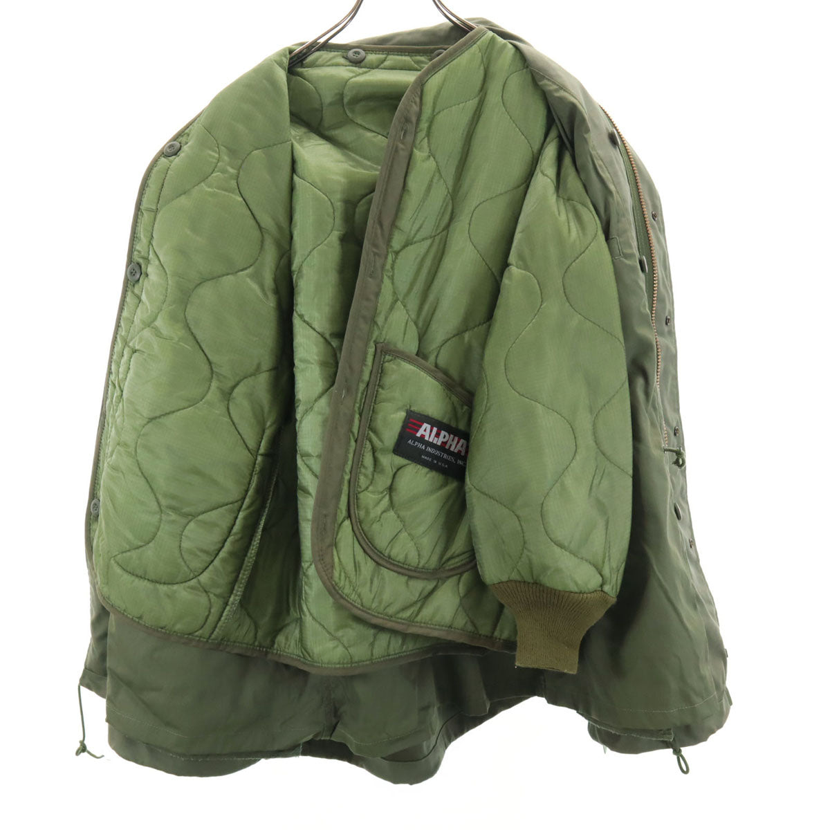 美品 ALPHA INDUSTRIES INC アルファインダストリーズ フィールドジャケット S カーキ ライナー付き 3WAY メンズ