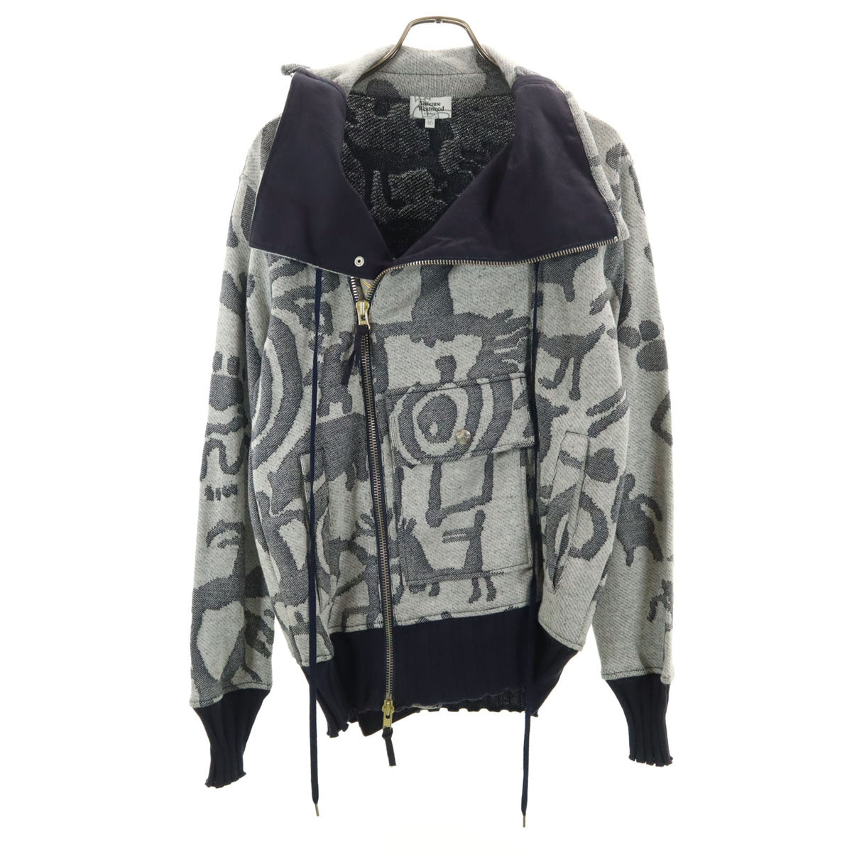 美品 Vivienne WestwoodMAN ヴィヴィアンウエストウッドマン 日本製 ニットジャケット 46 グレー メンズ