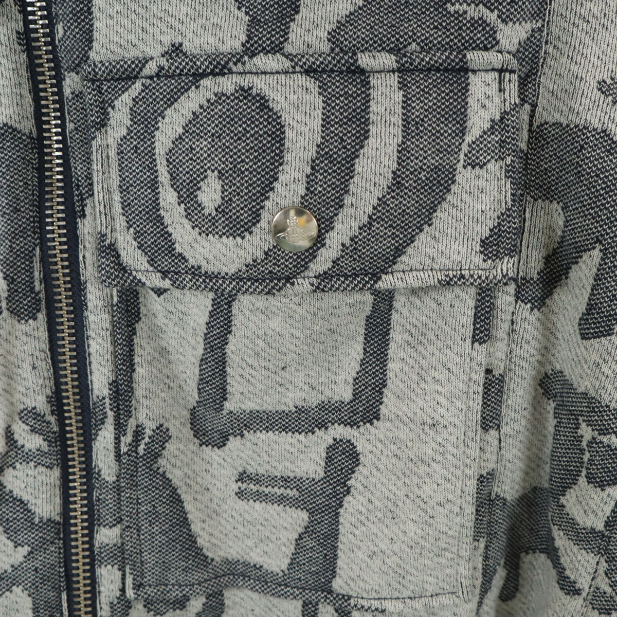 美品 Vivienne WestwoodMAN ヴィヴィアンウエストウッドマン 日本製 ニットジャケット 46 グレー メンズ