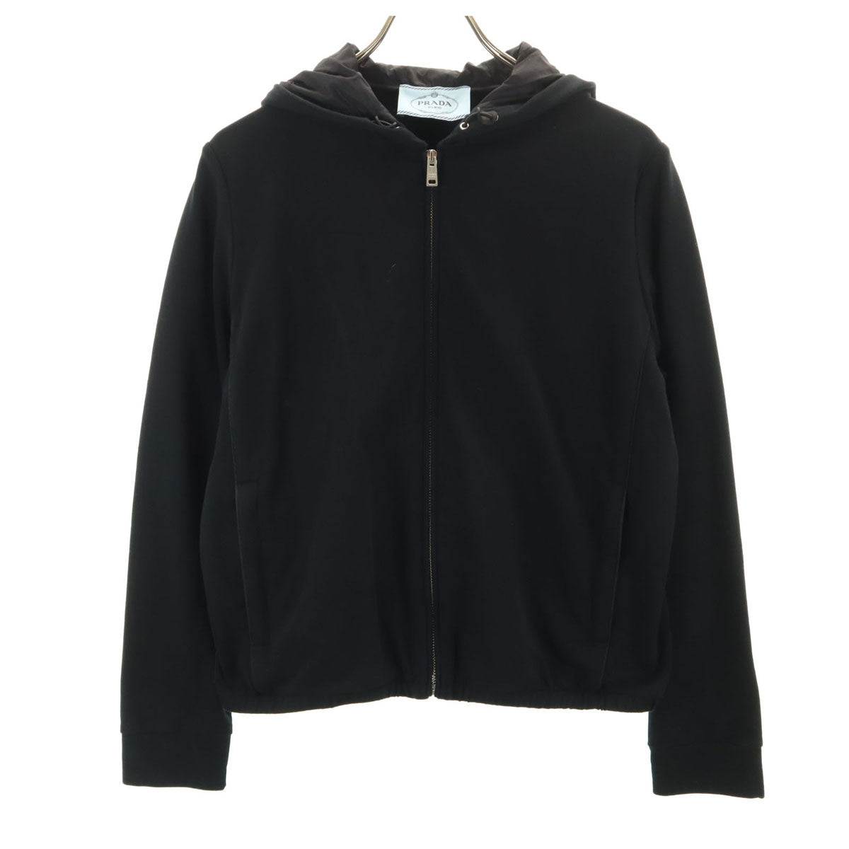 美品 PRADA プラダ 2019年 長袖 ジップパーカー L ブラック レディース